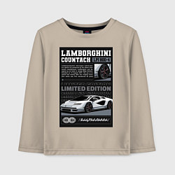 Детский лонгслив Lamborghini countach