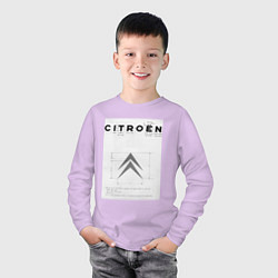 Лонгслив хлопковый детский Citroen логотип, цвет: лаванда — фото 2