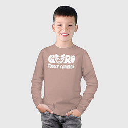 Лонгслив хлопковый детский Goro cuddly carnage logotype, цвет: пыльно-розовый — фото 2
