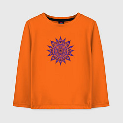 Детский лонгслив Декоративная мандала фиолетового цвета