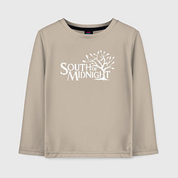 Лонгслив хлопковый детский South of midnight logo, цвет: миндальный