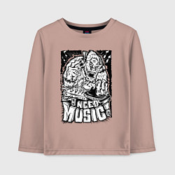 Детский лонгслив Мне нужна музыка