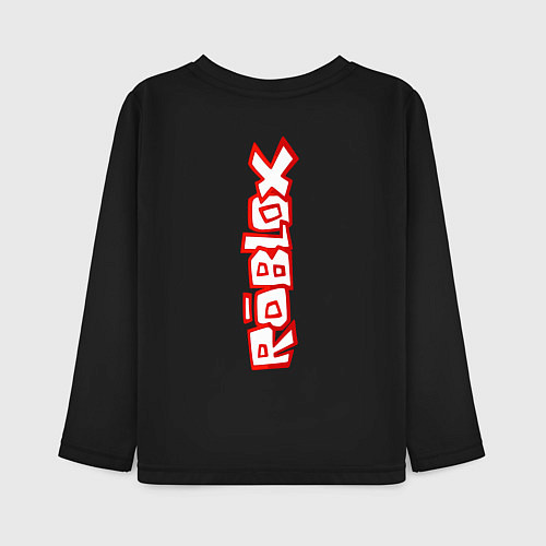 Детский лонгслив Roblox красный мем / Черный – фото 2