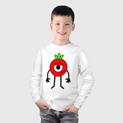 Лонгслив хлопковый детский Чарли, цвет: белый — фото 2