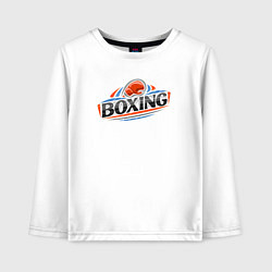 Лонгслив хлопковый детский Boxing team, цвет: белый