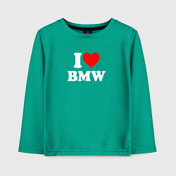 Лонгслив хлопковый детский I love my BMW, цвет: зеленый