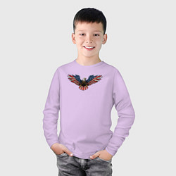 Лонгслив хлопковый детский USA eagle, цвет: лаванда — фото 2