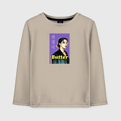Лонгслив хлопковый детский Butter JK, цвет: миндальный