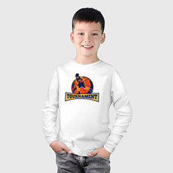 Лонгслив хлопковый детский Турнир по баскету, цвет: белый — фото 2