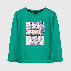 Детский лонгслив Ноно-тан Медуза не умеет плавать в ночи