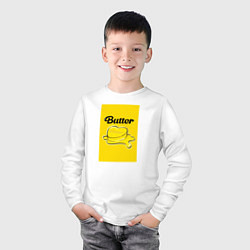 Лонгслив хлопковый детский Butter масло, цвет: белый — фото 2