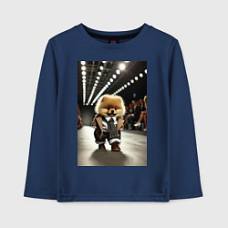 Детский лонгслив Шпиц на подиуме - показ мод животных