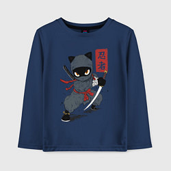 Детский лонгслив Ниндзя кот