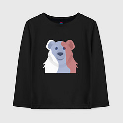 Детский лонгслив Русский медведь в цветах флага триколора - полярны