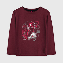 Лонгслив хлопковый детский Магическая битва Гето Geto, цвет: меланж-бордовый