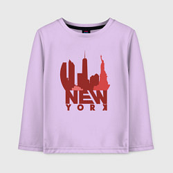 Детский лонгслив New York red