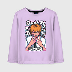 Лонгслив хлопковый детский Человек-бензопила Denji язык, цвет: лаванда