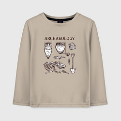 Детский лонгслив Археология - древние окаменелости