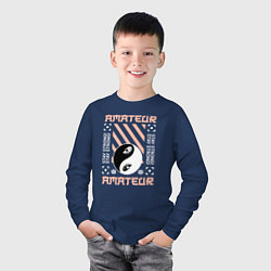 Лонгслив хлопковый детский Amateur Streetwear, цвет: тёмно-синий — фото 2