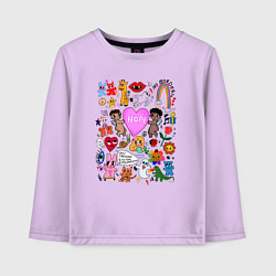 Детский лонгслив Y2K hope heart - cartoon pop art childrens drawing