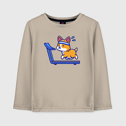 Детский лонгслив Собачка на беговой дорожке