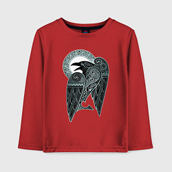 Детский лонгслив Кельтский ворон - скандинавский орнамент тату