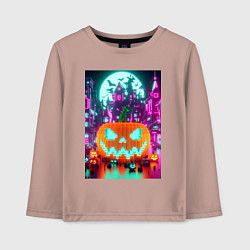 Детский лонгслив Halloween and Minecraft - pumpkin