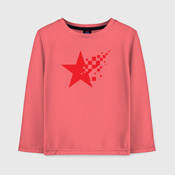 Лонгслив хлопковый детский USSR pixel star, цвет: коралловый