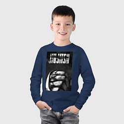 Лонгслив хлопковый детский Джиу джитсу, цвет: тёмно-синий — фото 2