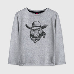 Лонгслив хлопковый детский Опоссум ковбой, цвет: меланж