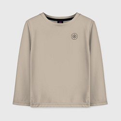 Лонгслив хлопковый детский Сокрушу пред ним врагов его НИКА черная, цвет: миндальный