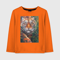 Детский лонгслив Охотящийся тигр