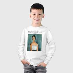 Лонгслив хлопковый детский Амедео Модильяни - Кристина, цвет: белый — фото 2