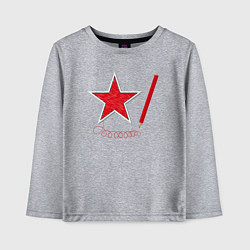 Детский лонгслив Красная звезда и карандаш