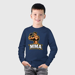 Лонгслив хлопковый детский Fighter MMA, цвет: тёмно-синий — фото 2