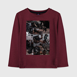 Детский лонгслив Конный спорт коллаж