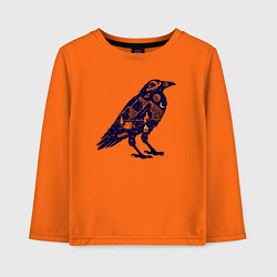 Детский лонгслив Ворон путешественник