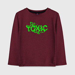 Лонгслив хлопковый детский Toxic text, цвет: меланж-бордовый