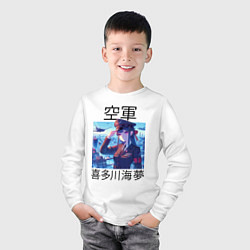 Лонгслив хлопковый детский Marin Kitagawa - air forces, цвет: белый — фото 2