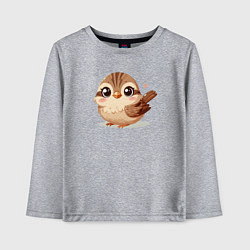 Лонгслив хлопковый детский Милый воробушек с сердечком, цвет: меланж