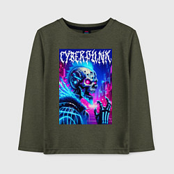 Детский лонгслив Neon punk skeleton - ai art fantasy
