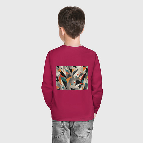 Детский лонгслив Отголоски конструктивизма / Маджента – фото 4