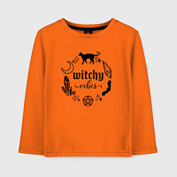 Лонгслив хлопковый детский Witchy vibes, цвет: оранжевый
