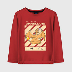 Лонгслив хлопковый детский Покемоны Чаризард Charizard, цвет: красный