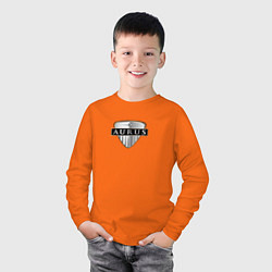 Лонгслив хлопковый детский AURUS logo auto, цвет: оранжевый — фото 2