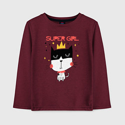 Детский лонгслив Супер девочка королева