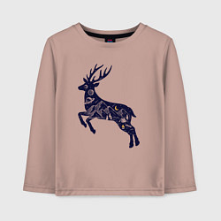 Лонгслив хлопковый детский Космический олень, цвет: пыльно-розовый
