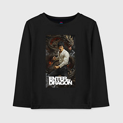 Детский лонгслив Брюс Ли - выход дракона