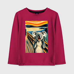 Детский лонгслив Коала кричит на картине Эдварда Мунка - мем искусс