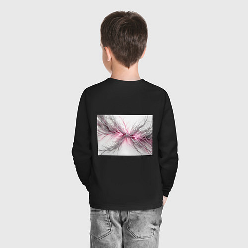 Детский лонгслив Электрическое сплетение / Черный – фото 4